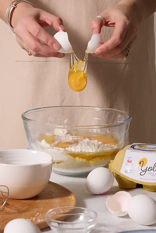 Baking ingredients including free range eggs